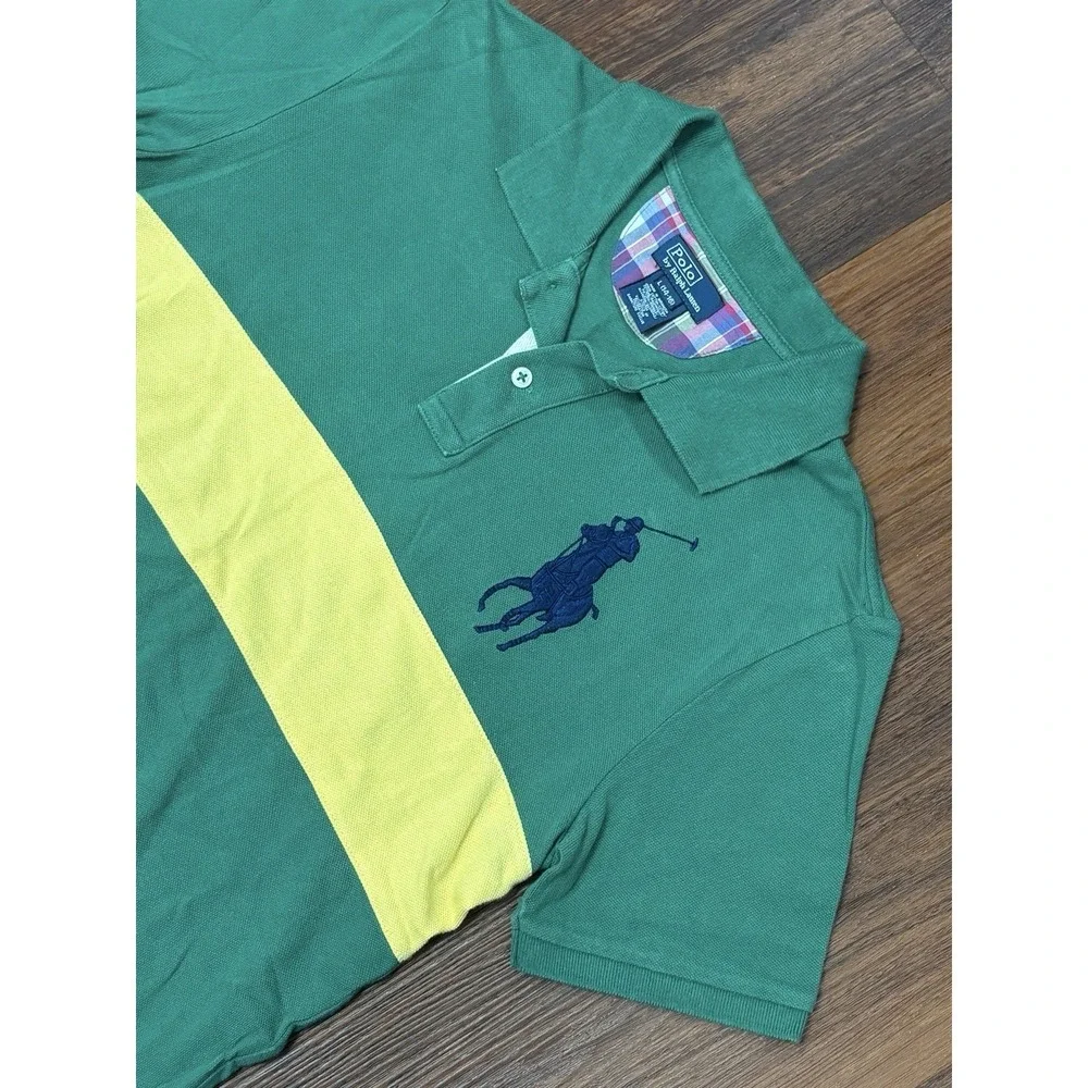 Ralph Lauren Big Pony T-shirt Multi Color Kids Boys Size Large 14-16 Blue Pony